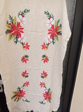 Weihnachtstischdecke Tischdecke Vintage Handbestickt