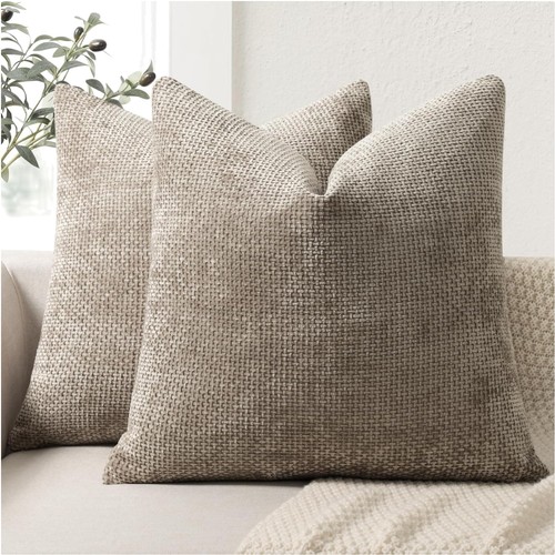 2er set chenille kissenbezüge - set,