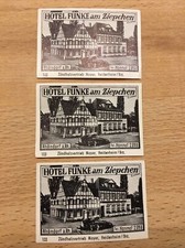 3x alte Zündholz-Etiketten
