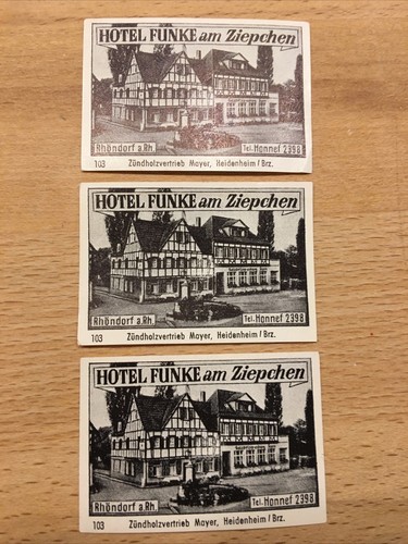 Alte zündholz etiketten - 3x,