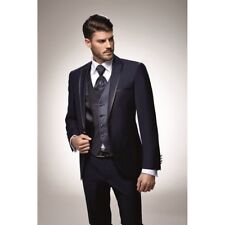Herrenanzug Hochzeitsanzug Bräutigam Slim Fit 9teiler schwarz blau Gr44-66 ADIMO