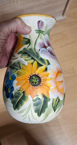 Vase schön bemalt neuwertig - vase,