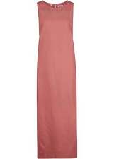 Maxi-Kleid m Leinen Lochmuster am Ausschnitt Gr. 38 Marsalabraun Sommerkleid Neu