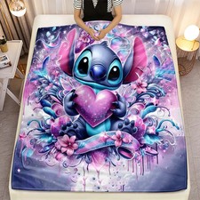 Lilo & Stitch Flanell Sofa Decke Weich Warm Überwurf Camping Büro Schlafzimmer