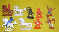 11 -alte Figuren  Indianer und Cowboys W.Germany - Konvolut Sammlung 3