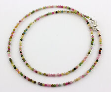 Turmalin Kette Edelsteinkette facettiert Kugel Collier Bunt Natur Edel ca. 47 cm