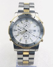 Citizen Chronograph Alarm WR100 – Herrenarmbanduhr, Bicolor, Japan Mov’t