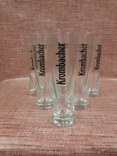 Krombacher Cup 6x 0,2 l Bierglas Szeneglas Stange schwarzer Druck