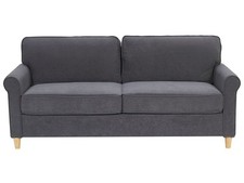 3-Sitzer Sofa in Grau aus Samtstoff Retro-Stil Traditionell-Modern Ronneby