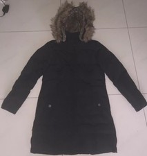 Damen Winter Warm Jacke Mantel Daunenmantel Tom Tailor Pelz Kapuze Schwarz