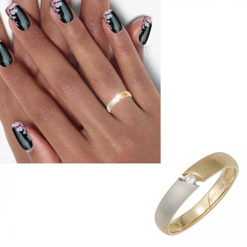 Bicolor diamantring damen ring - bicolor,