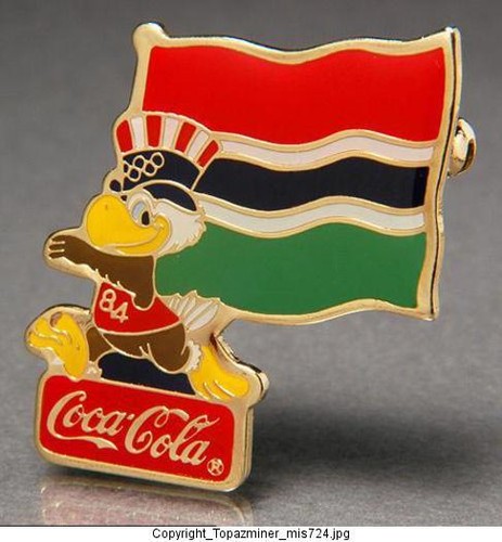 Olympische pin flagge - olympische, 1984
