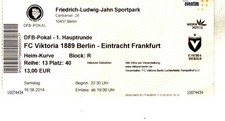 Sammler Ticket :   DFB Pokal   Viktoria Berlin - Eintracht Frankfurt  16.08.2014