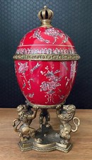 Porzellan Dose Löwen Bronze