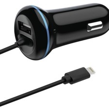2GO IPhone USB Kfz-Ladegerät Apple 8Pin 12V/24V 2,4A, schwarz, 797169