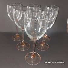 6 Wein Gläser  LUMINARC rosa rosé  France 0,2 l 19,5 cm Vintage Top Rot Weiss