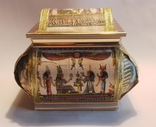 Goldfarbenes,  Schmuckkästchen, Schatzkästchen, ägyptische Motive, Deko