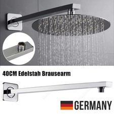 Edelstahl Chrom Regendusche Duschkopf Duscharm 40cm Wandarm Brausearm 1/2 Zoll