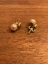 Perlenohrstecker mit Zirkonia 585 Geld Gold 14 Karat