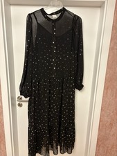 Maxikleid mit Unterkleid Gold/schwarz H&M Gr Xl