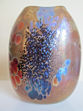 Signierte Vintage '82 irisierende Norman Stuart Clarke British Studio/Kunst Glas Vase