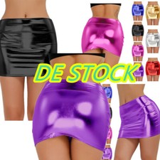Damen-Lack Leder Minirock Kurz