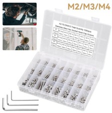 1080tlg Edelstahl Sechskantschrauben Schrauben Muttern Sortiment Set M2 M3 M4