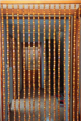 Holzperlen türvorhang 90x200 - holzperlen,