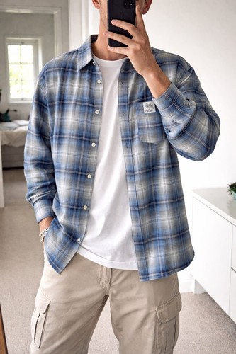 Stüssy blue flannel - stüssy,
