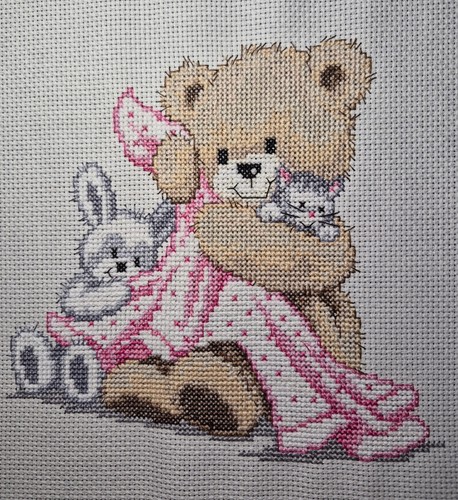Stickbild teddy mit - teddy,