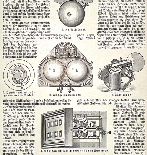 Alte lithografie elektrische - alte,