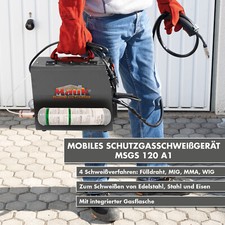 Mobiles Mauk Schutzgasschweißgerät MSGS 120 mit integrierter Argon-Gasflasche