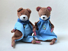 Die Spiegelburg Bär blau weiß gestreift 2 Stück Kuscheltuch Schmusetuch (T200)