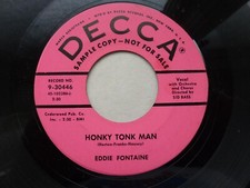 EDDIE FONTAINE 45 'HONKY TONK MAN' USA DECCA HOT 1957 ROCKABILLY STROLLER VG++