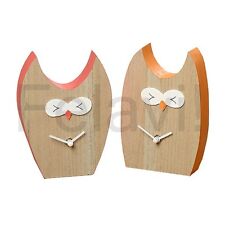 Tischuhr - Eule - Holz - Eulenuhr - Standuhr Eule - Deko - Uhr Quarz NEU ! (F15)