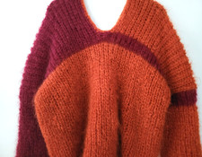 Pullover  "capriziös"  HANDARBEIT NEU UNIKAT   Mohair /wool  Gr.40/44