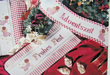 Stickvorlage "Weihachts-Engelchen in rosa" Kreuzstich-Motiv Weihnachten
