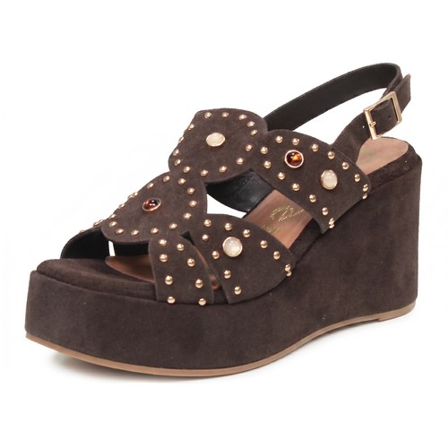 Cafe noir wildleder sandalen - wildleder,