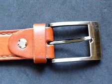 Gürtel braun 110 x 3cm echt Leder kürzbar silberne Schnalle Ledergürtel elegant!