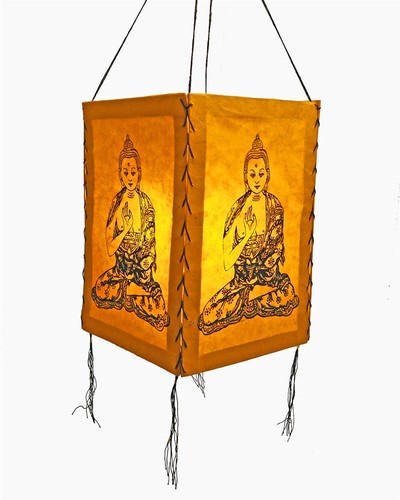 Lampenschirm buddha orange - lampenschirm, buddha,