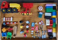 LEGO DUPLO Figuren LKW Muldenkipper Kleinteile Schilder Werkzeuge Geobra ab 1974