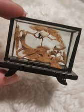 Chinesischer Kork-Diorama des 20. Jahrhunderts, 1950er Jahre,Miniatur Glasbild