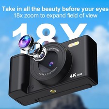 Kompakte 64MP Digitalkamera 4K Videoaufnahme mit 16X Zoom und Flip Screen