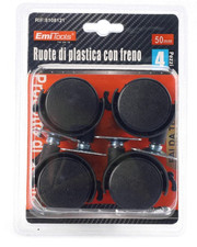 Möbelrollen Set 4 Stück mit Bremse 50 mm Tragkraft 120 kg Montageplatte