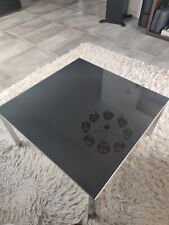 Edelstahl Glastisch schwarz 60*60cm 34cm hoch