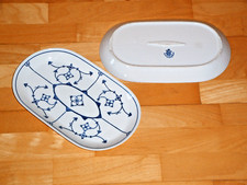 Aufschnittplatte Platte im Dekor Indisch blau und Strohblume Thüringer Porzellan