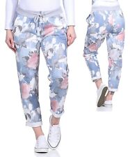 Damen Jogginghose Blumendruck Freizeithose printed Jogpants casual Sweathose 36+