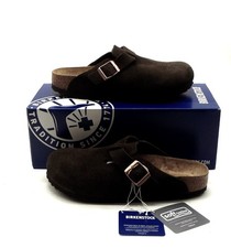 BIRKENSTOCK BOSTON BS VELOURSLEDER L9 M7 260 MOCCA Gr 40 SOFT FOOT NEU IM KARTON