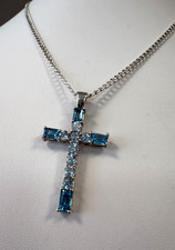 Schöne Kette+Anhänger Silber 925 Länge 50cm, Kreuz 5cm x 2,5cm (AN3)