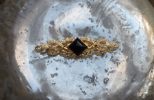 Antike Gablonzer Brosche Amer. Double, geschliffene Glassteine in schwarz. !90